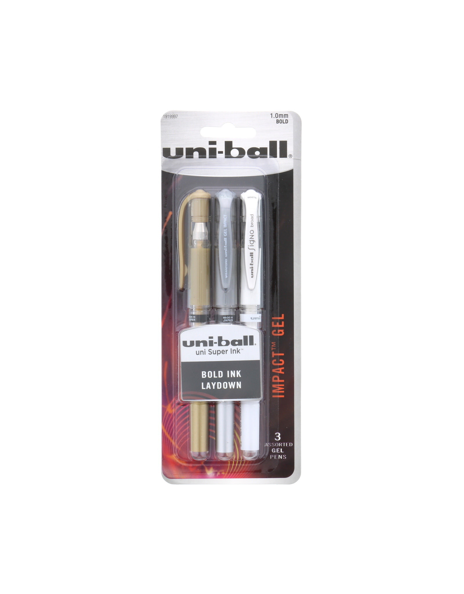 UNI-BALL Gel Impact Pen Sets, 3-Pen Set