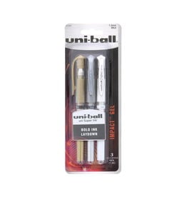 UNI-BALL Gel Impact Pen Sets, 3-Pen Set