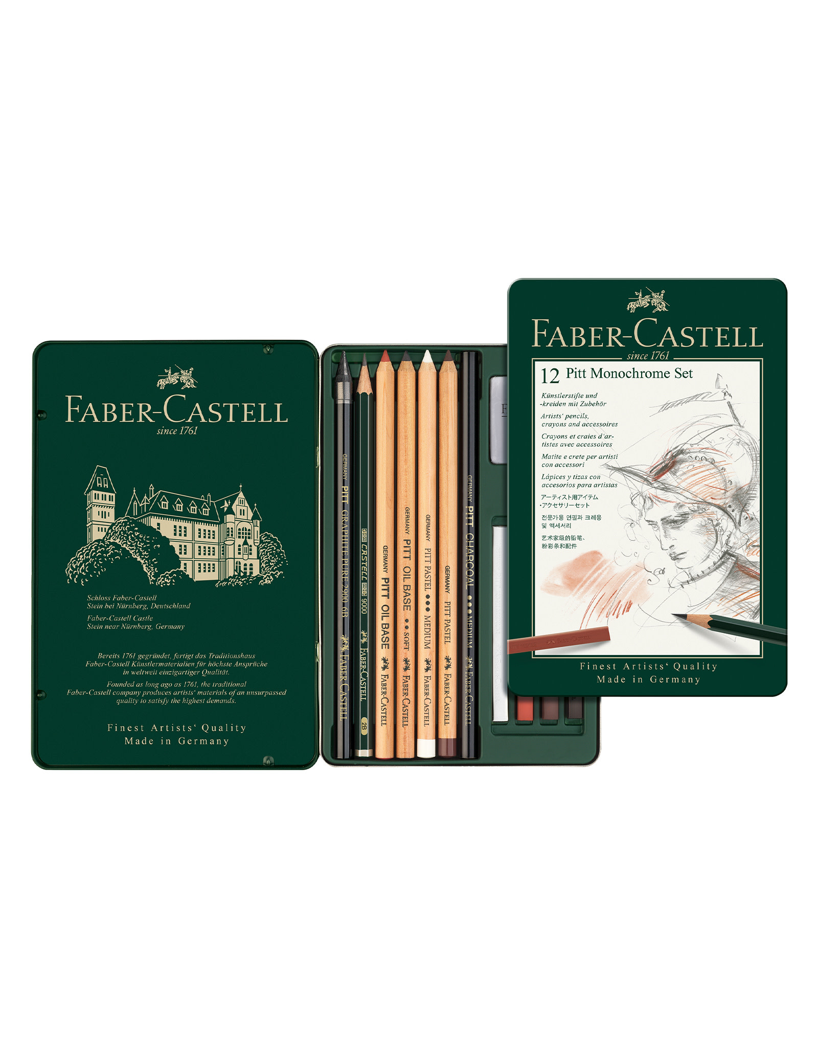 Pitt Pastel pencil, set of 3, brown