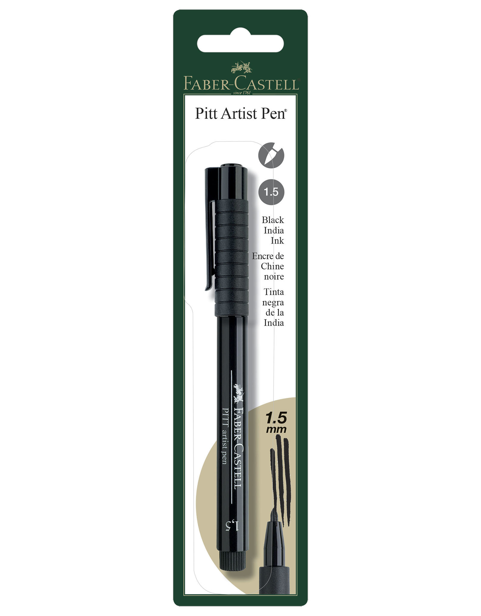 FABER-CASTELL Pitt Artist Pen, Bullet, Black, Carded