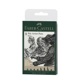 FABER-CASTELL Faber-Castell 8ct Black Wallet Assorted Nibs