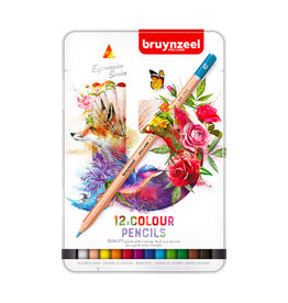 Royal Talens Bruynzeel Expression Coloured Pencils, Tin Set of 12