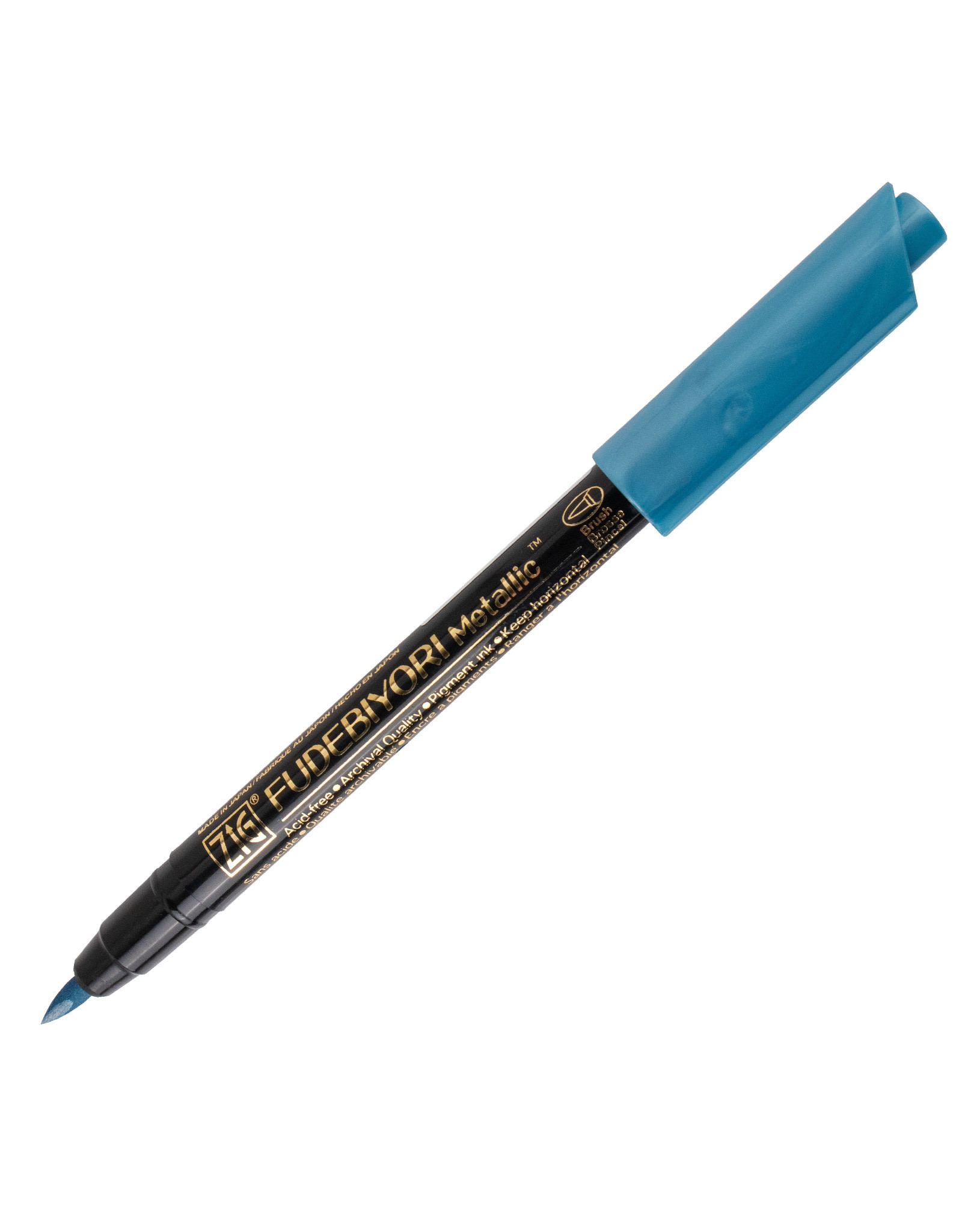 CLEARANCE ZIG Fudebiyori Brush Marker, Metallic Blue