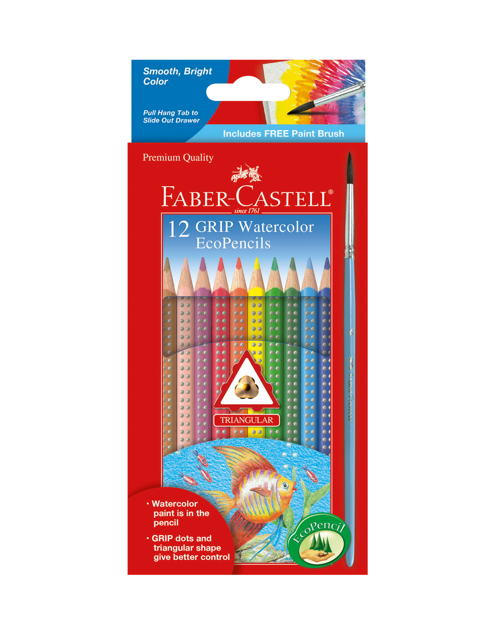 FABER-CASTELL Faber-Castell Grip Watercolor EcoPencils, Set of 12