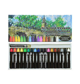 YASUTOMO Yasutomo Niji Wax Artist Crayons, Set of 18