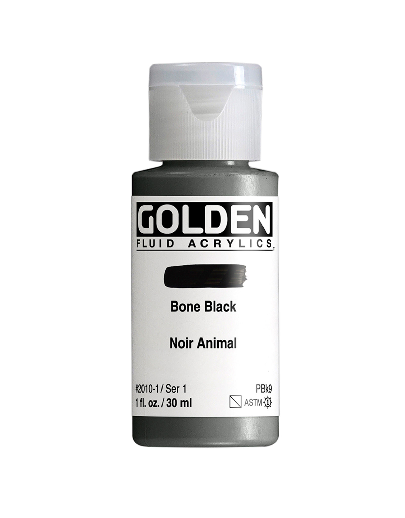 Golden Golden Fluid Acrylics, Bone Black 1oz Cylinder