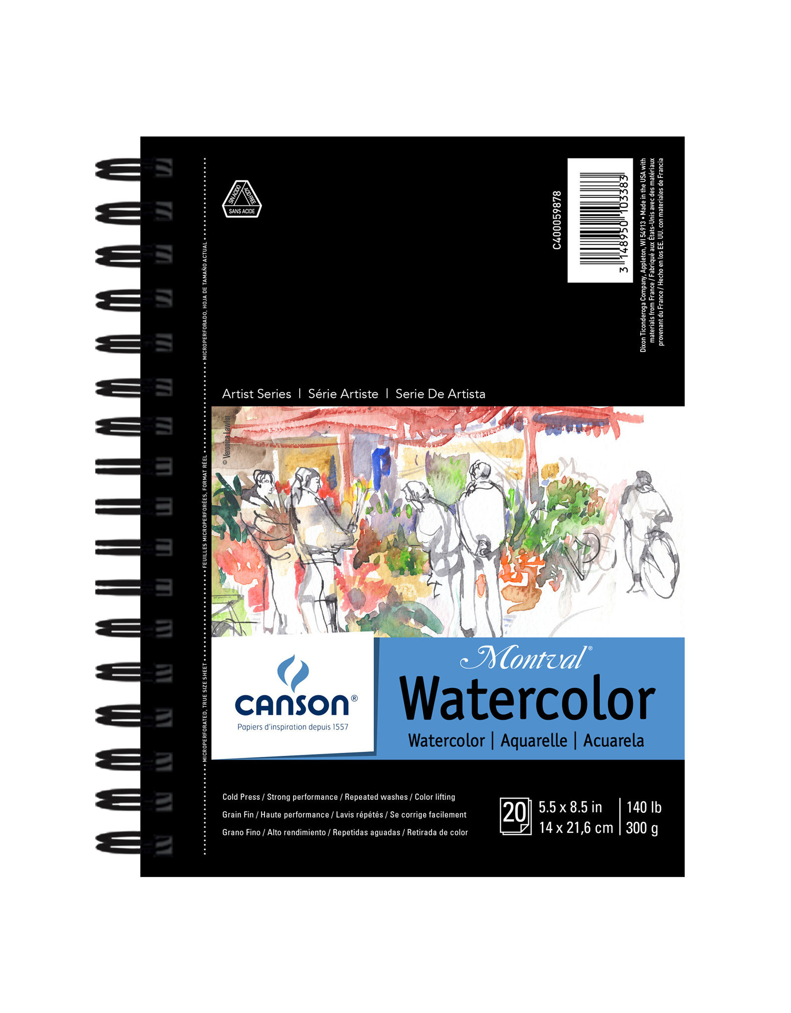 Canson Canson Montval Watercolor Pad, 5 1/2" x 8 1/2", Wire Bound