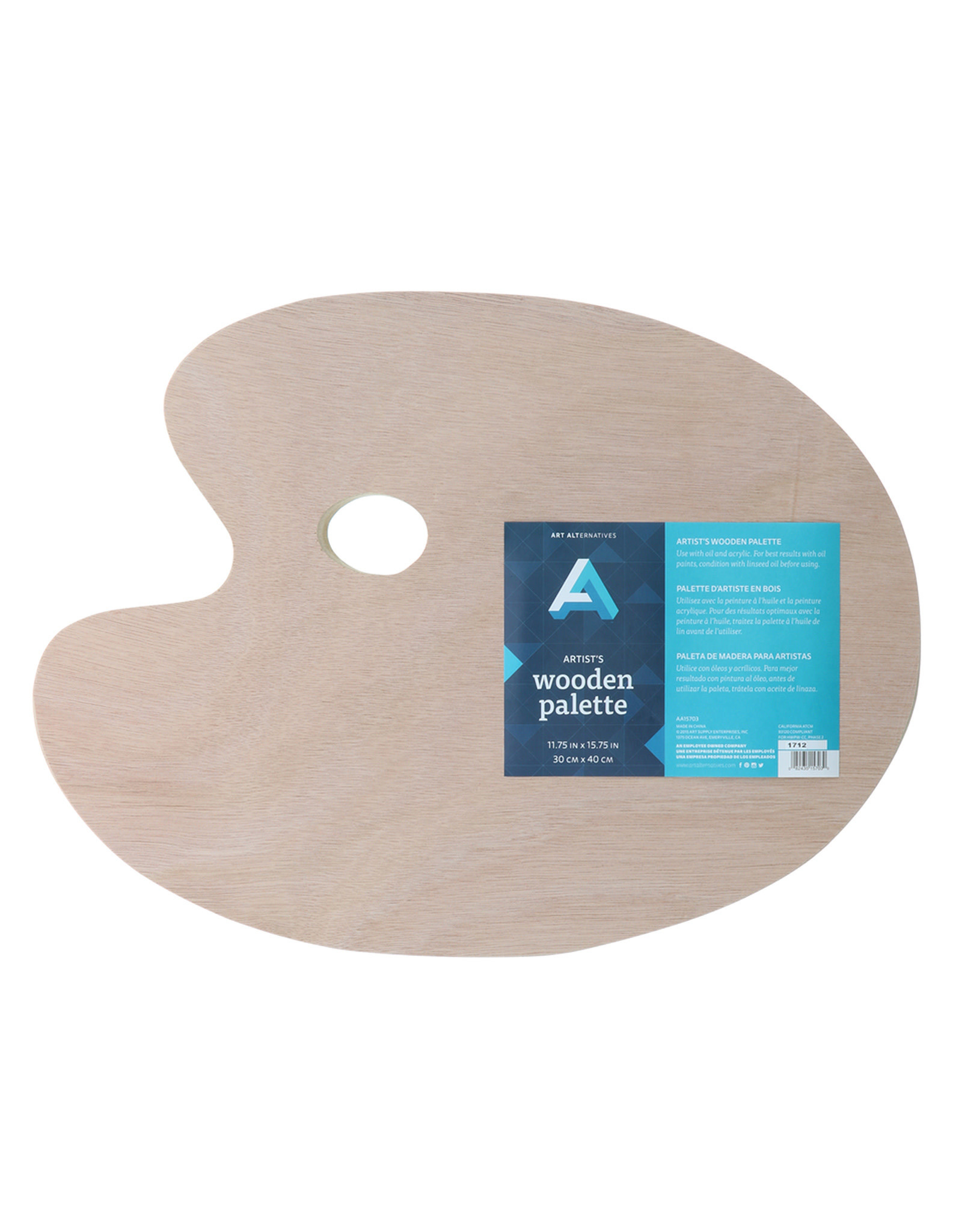 Art Alternatives Art Alternatives Wooden Oval Palette 11¾” x 15¾”