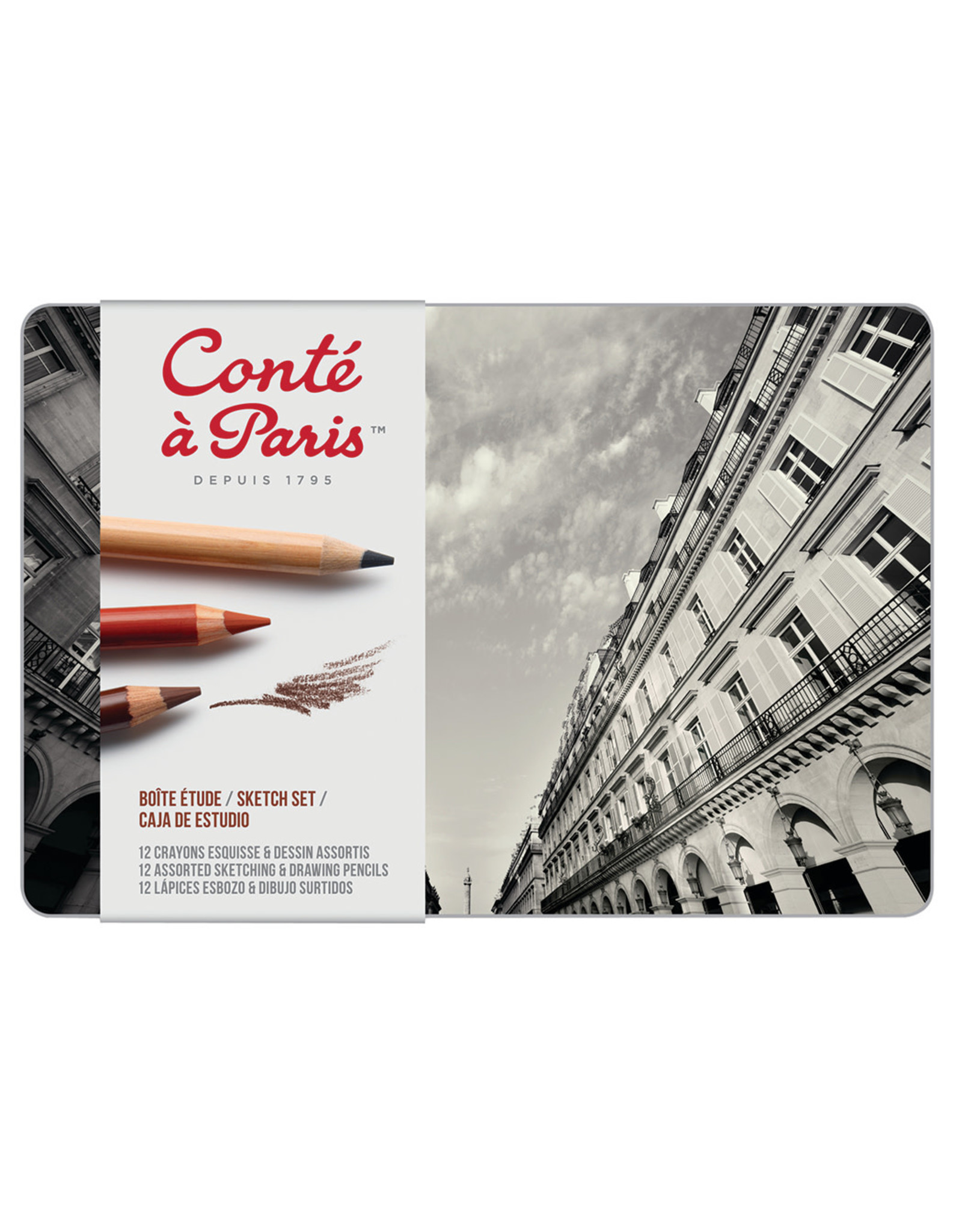 Conte Conté Sketch Set of 12, Assorted