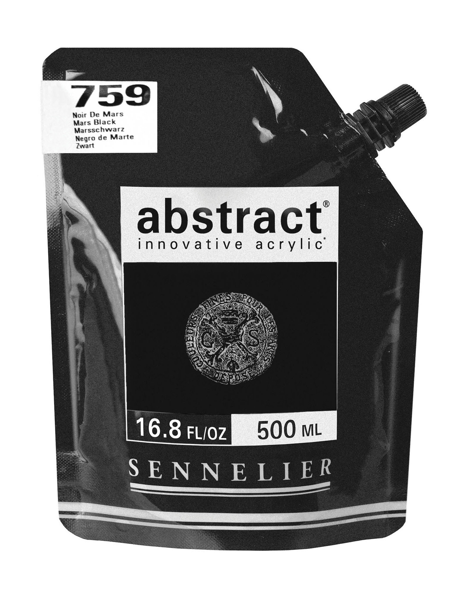 Sennelier Sennelier Abstract Acrylic, Mars Black 500ml