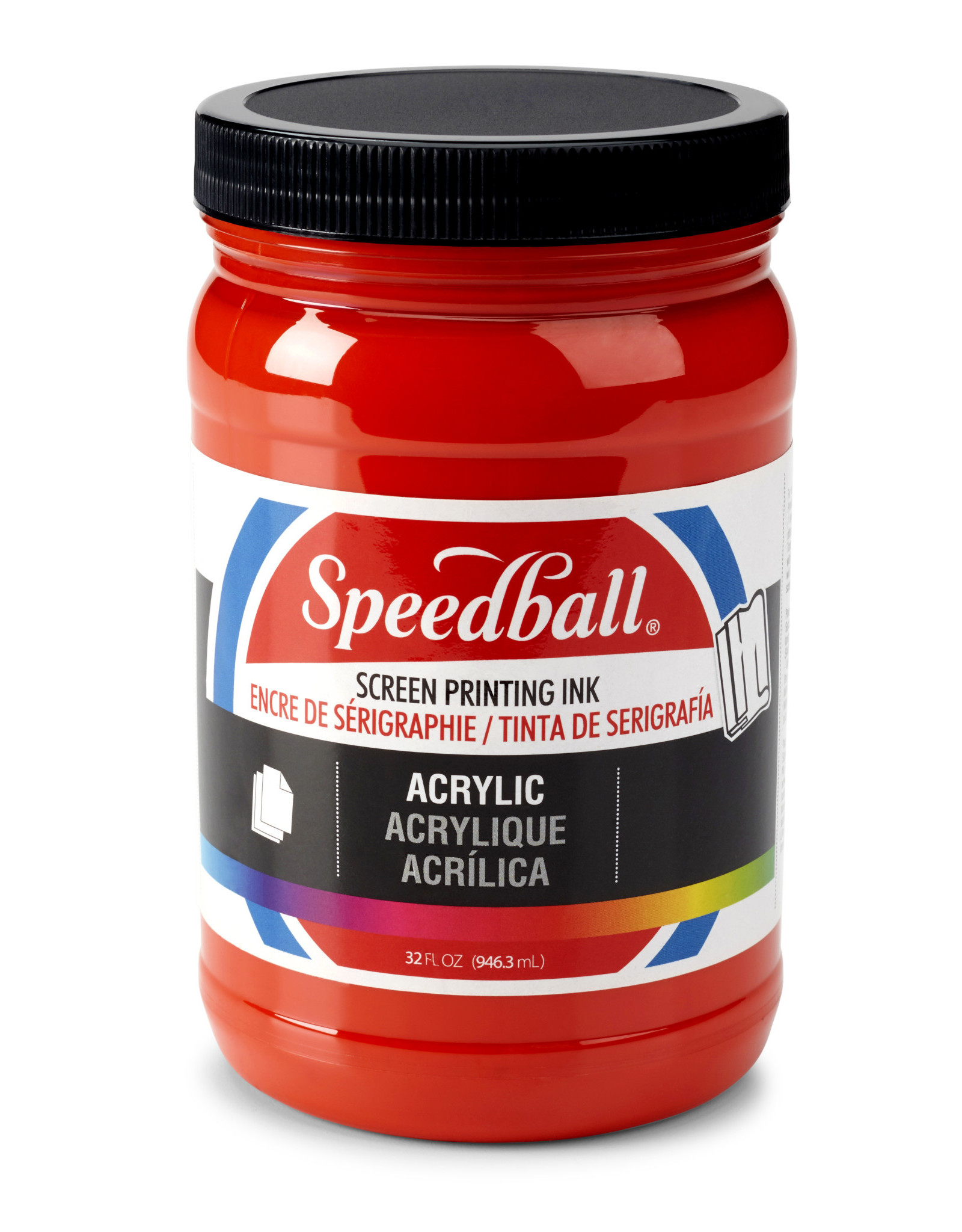 CLEARANCE Speedball Acrylic Screen Printing Ink, Fire Red, 32oz