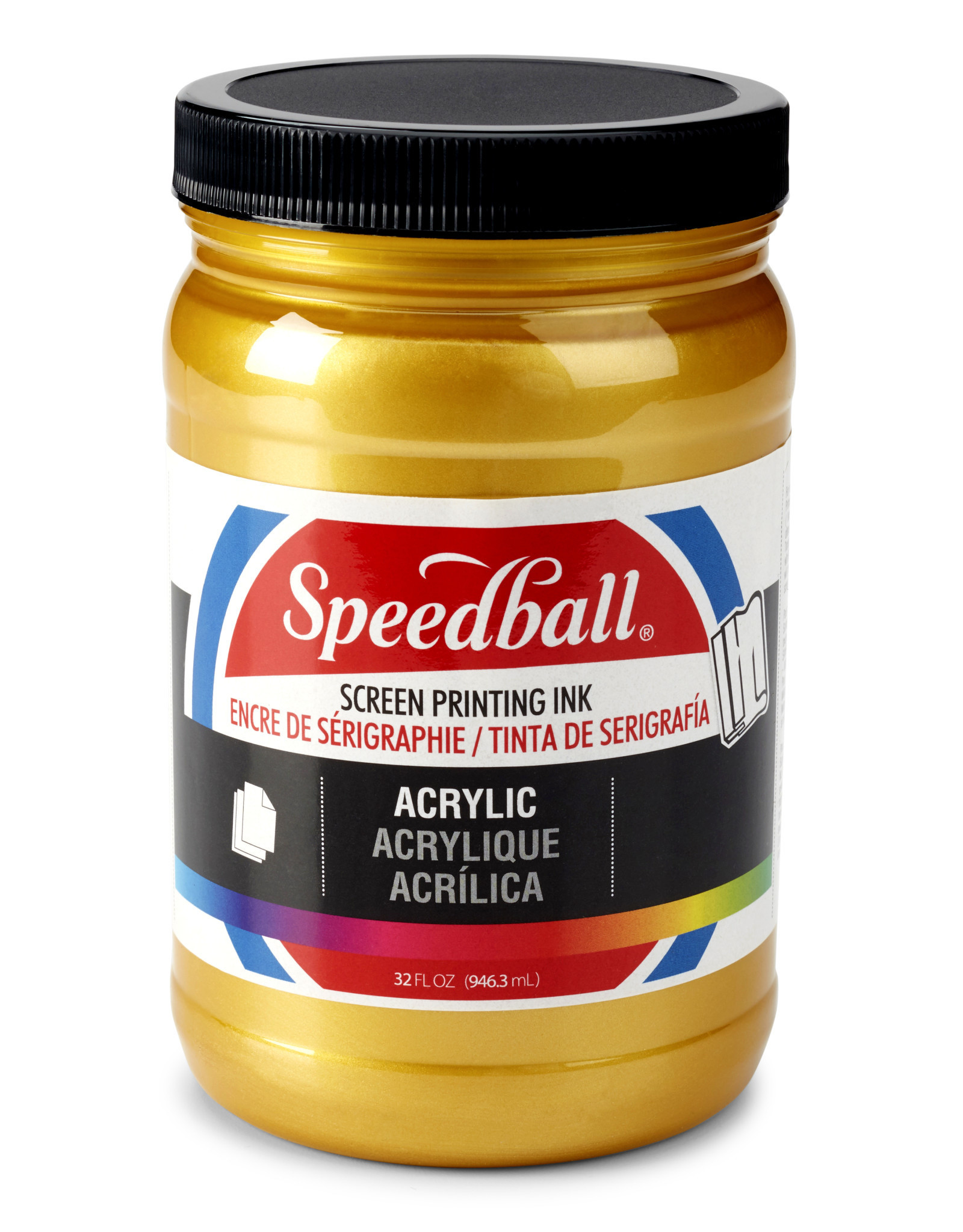 CLEARANCE Speedball Acrylic Screen Printing Ink, Gold, 32oz