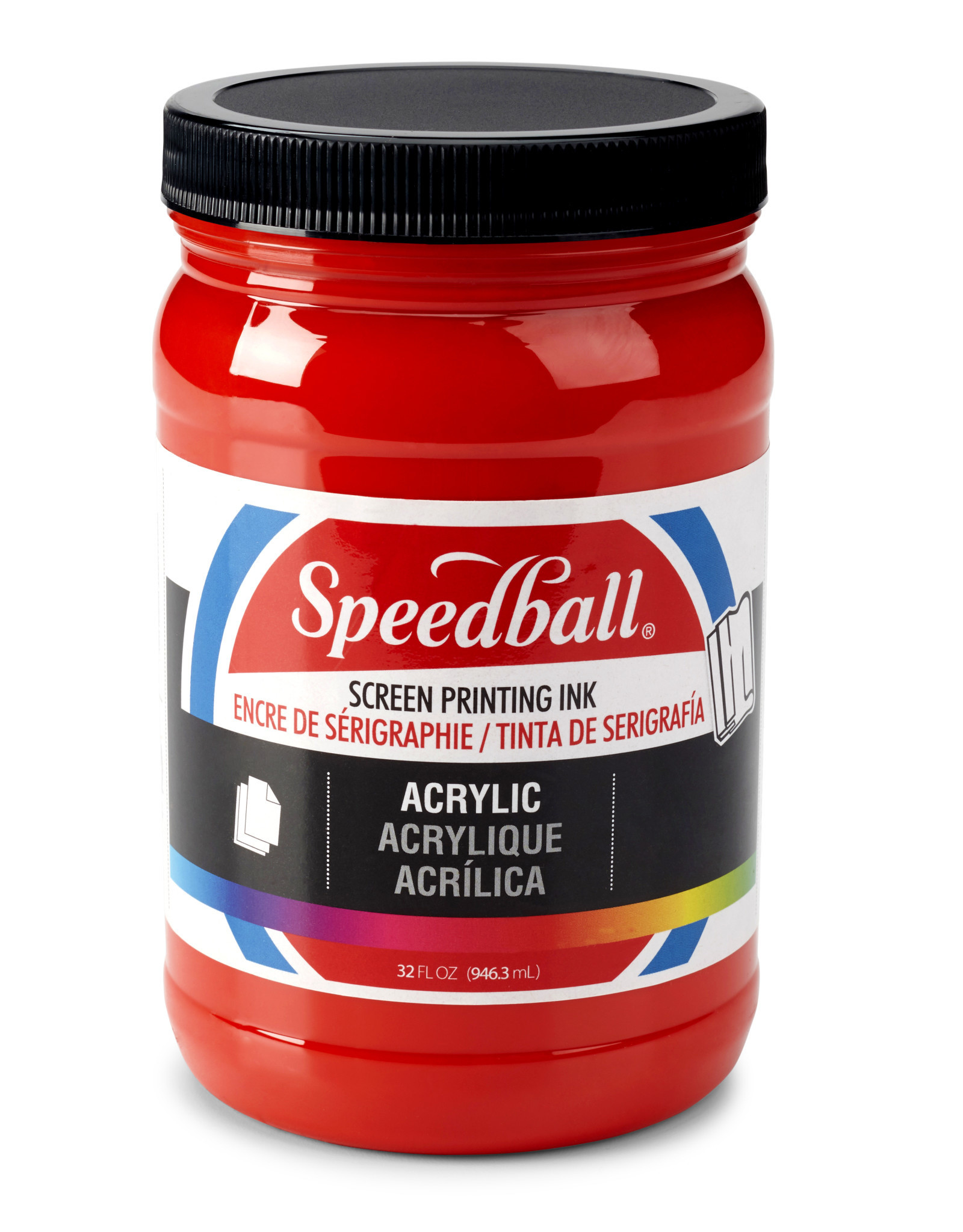 CLEARANCE Speedball Acrylic Screen Printing Ink, Medium Red, 32oz