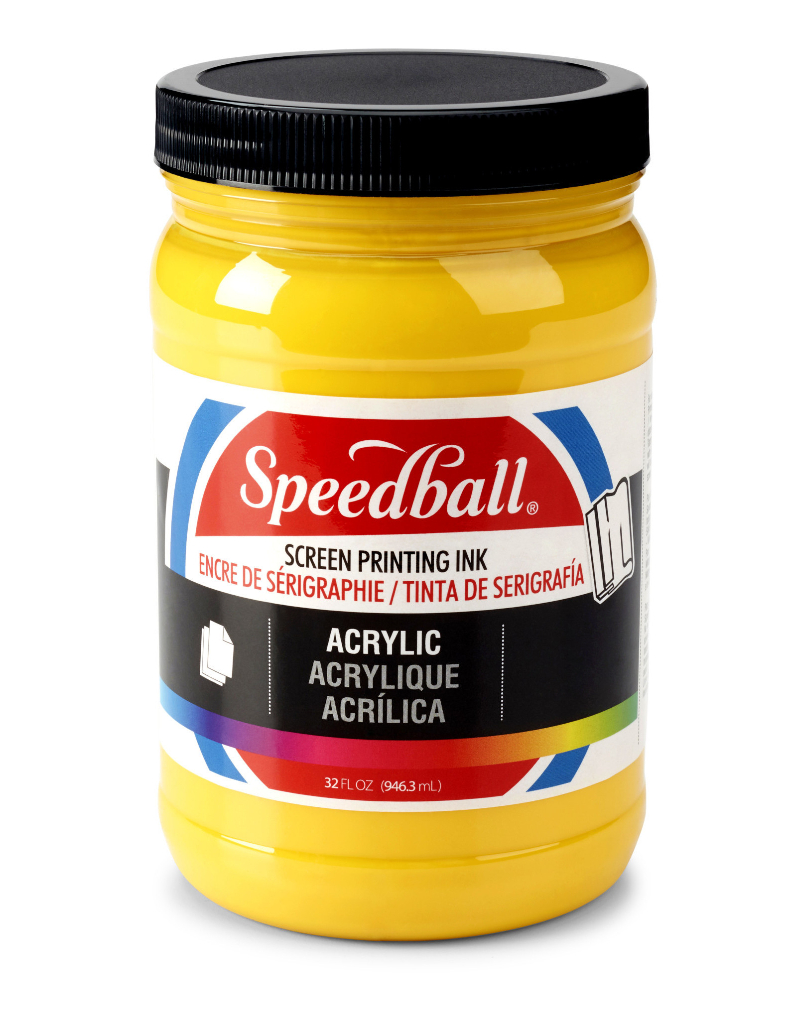 CLEARANCE Speedball Acrylic Screen Printing Ink, Medium Yellow, 32oz