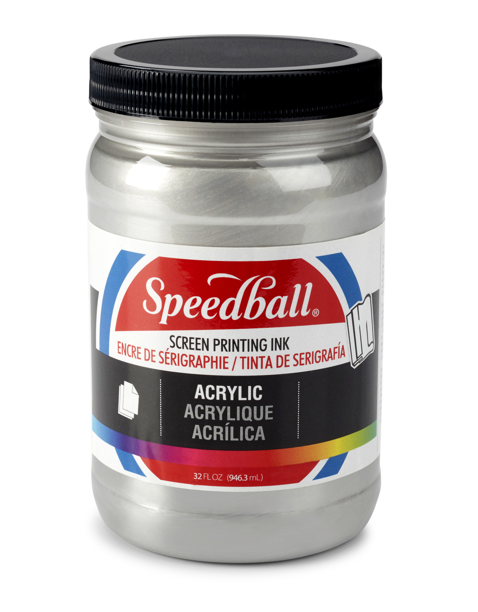 CLEARANCE Speedball Acrylic Screen Printing Ink, Silver, 32oz