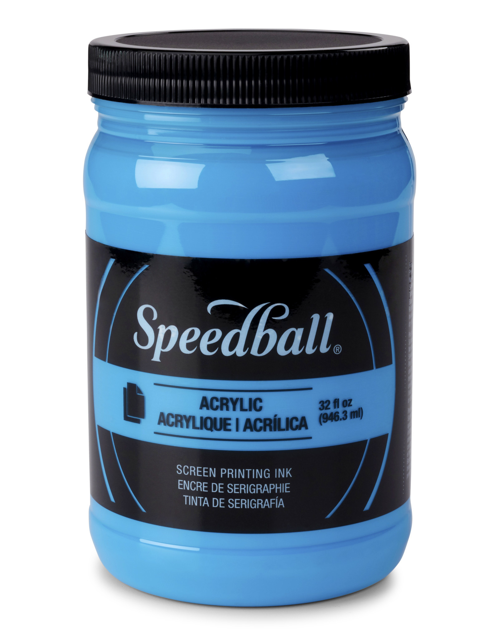 CLEARANCE Speedball Acrylic Screen Printing Ink, Fluorescent Blue, 32oz