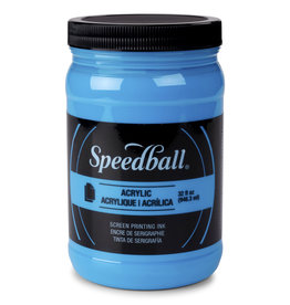 CLEARANCE Speedball Acrylic Screen Printing Ink, Fluorescent Blue, 32oz