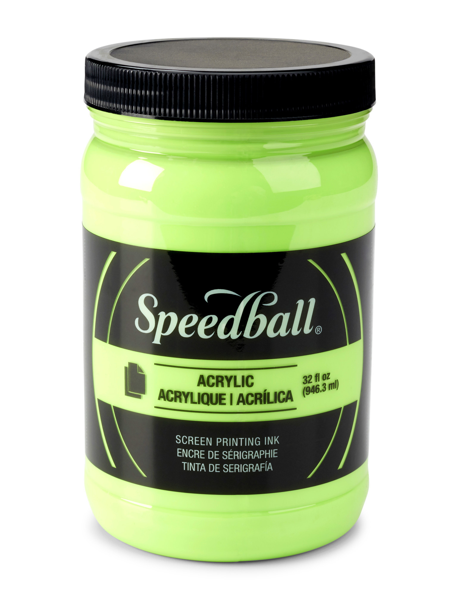 CLEARANCE Speedball Acrylic Screen Printing Ink, Fluorescent Lime Green, 32oz