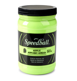 CLEARANCE Speedball Acrylic Screen Printing Ink, Fluorescent Lime Green, 32oz