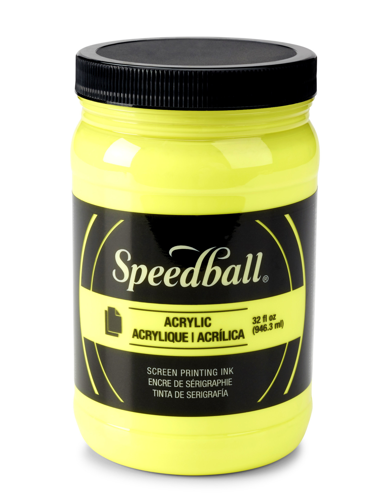 CLEARANCE Speedball Acrylic Screen Printing Ink, Fluorescent Yellow, 32oz