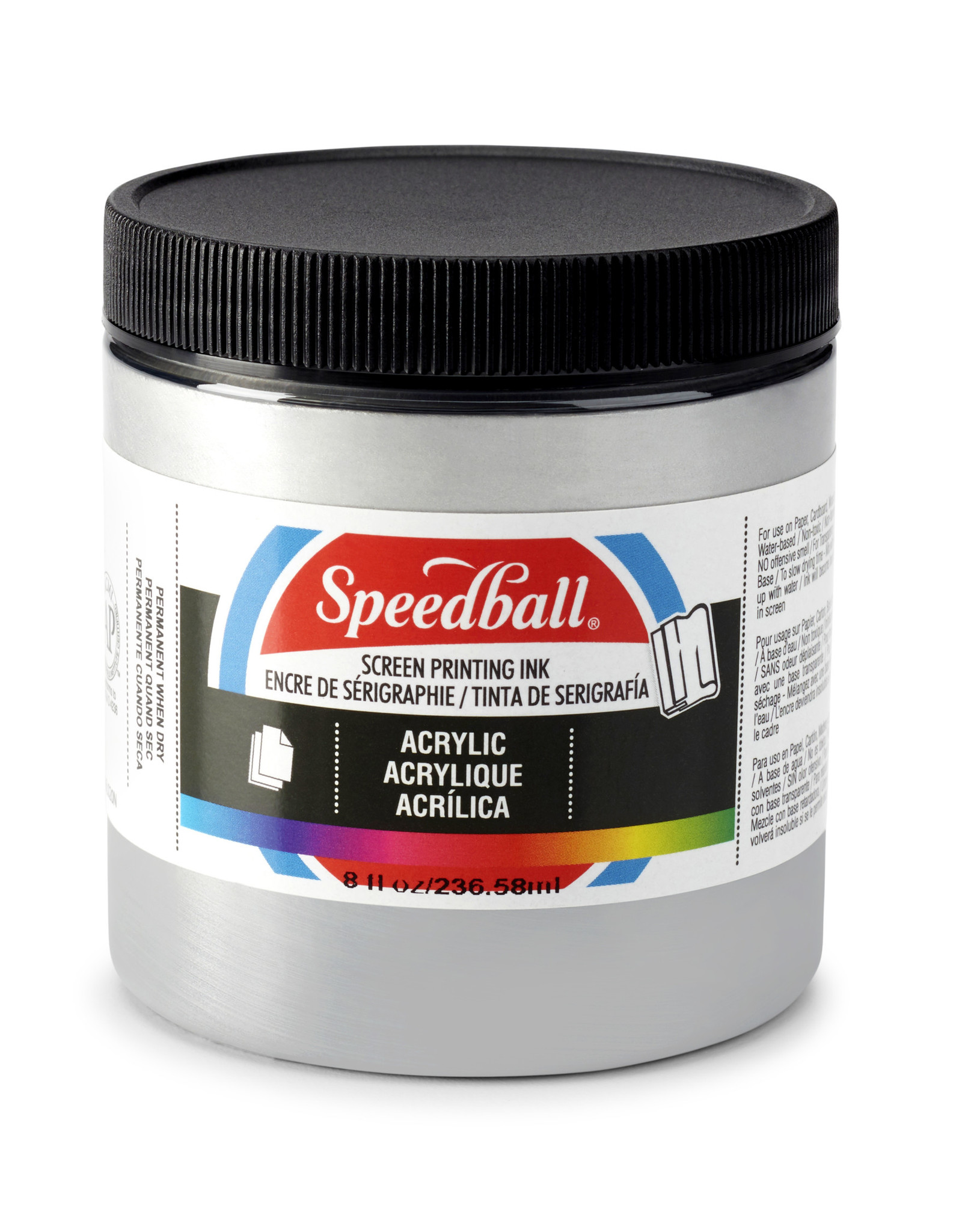 SPEEDBALL ART PRODUCTS Speedball Acrylic Screen Printing Ink, Silver, 8oz