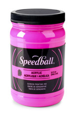 CLEARANCE Speedball Acrylic Screen Printing Ink, Fluorescent Magenta, 32oz
