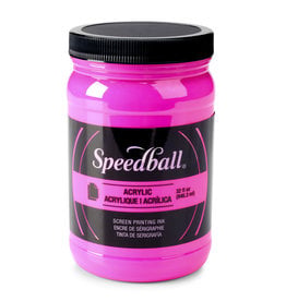 CLEARANCE Speedball Acrylic Screen Printing Ink, Fluorescent Magenta, 32oz