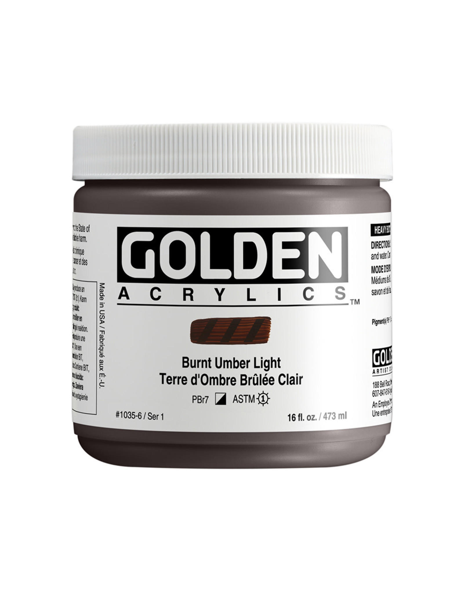 Golden Heavy Body Acrylic Paint, Burnt Umber Light, 16oz - The Art  Store/Commercial Art Supply