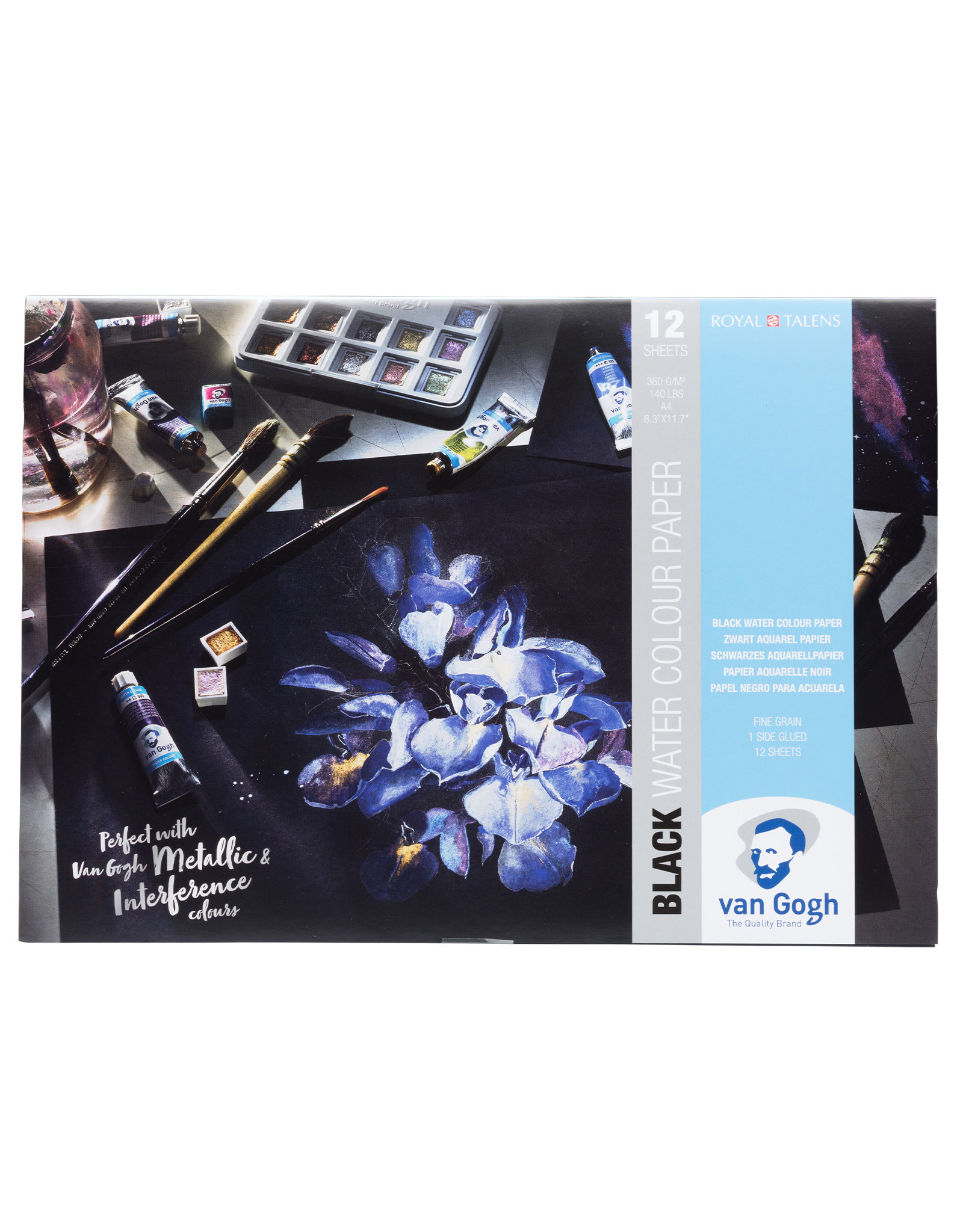 Royal Talens Van Gogh Watercolor Pad, A4 (8.3'' x 11.7''), Black