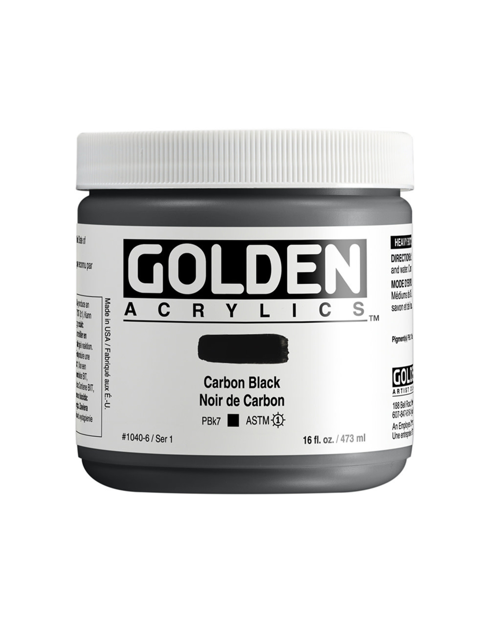 Golden Golden Heavy Body Acrylic Paint, Carbon Black, 16oz