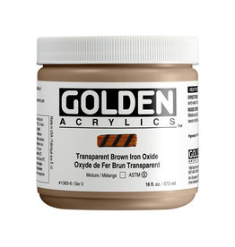 Golden Golden Heavy Body Acrylic Paint, Transparent Brown Iron Oxide, 16oz