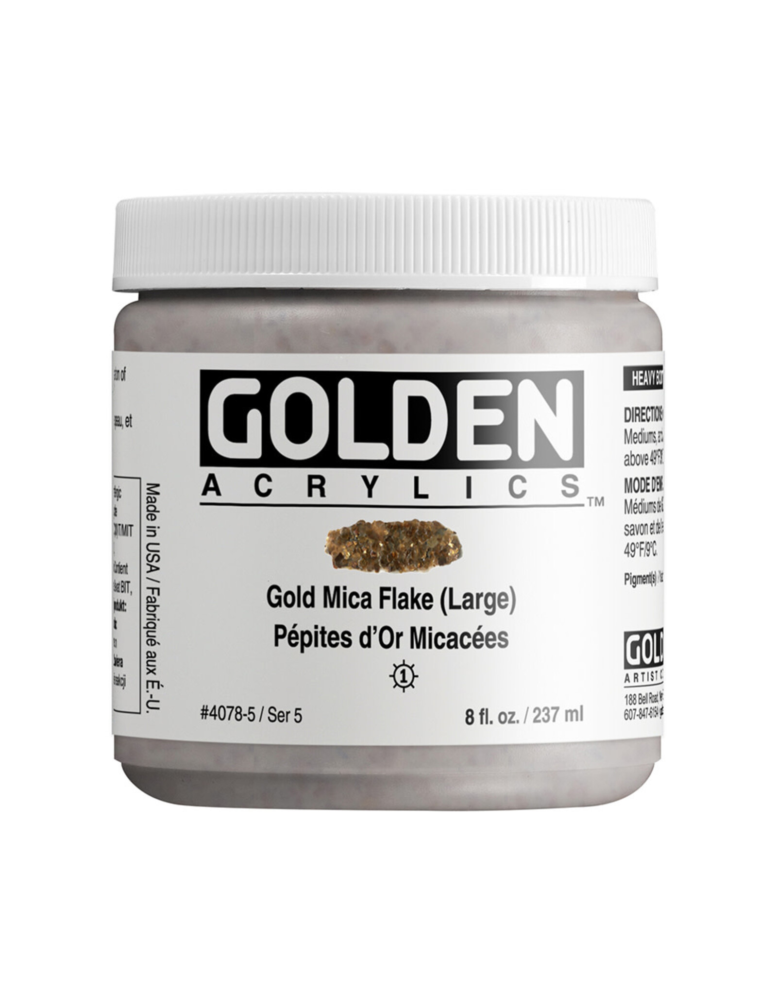 CLEARANCE Golden Heavy Body Acrylic Paint, Gold Mica Flake Large, 8oz