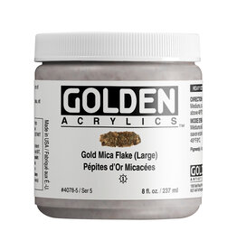 CLEARANCE Golden Heavy Body Acrylic Paint, Gold Mica Flake Large, 8oz