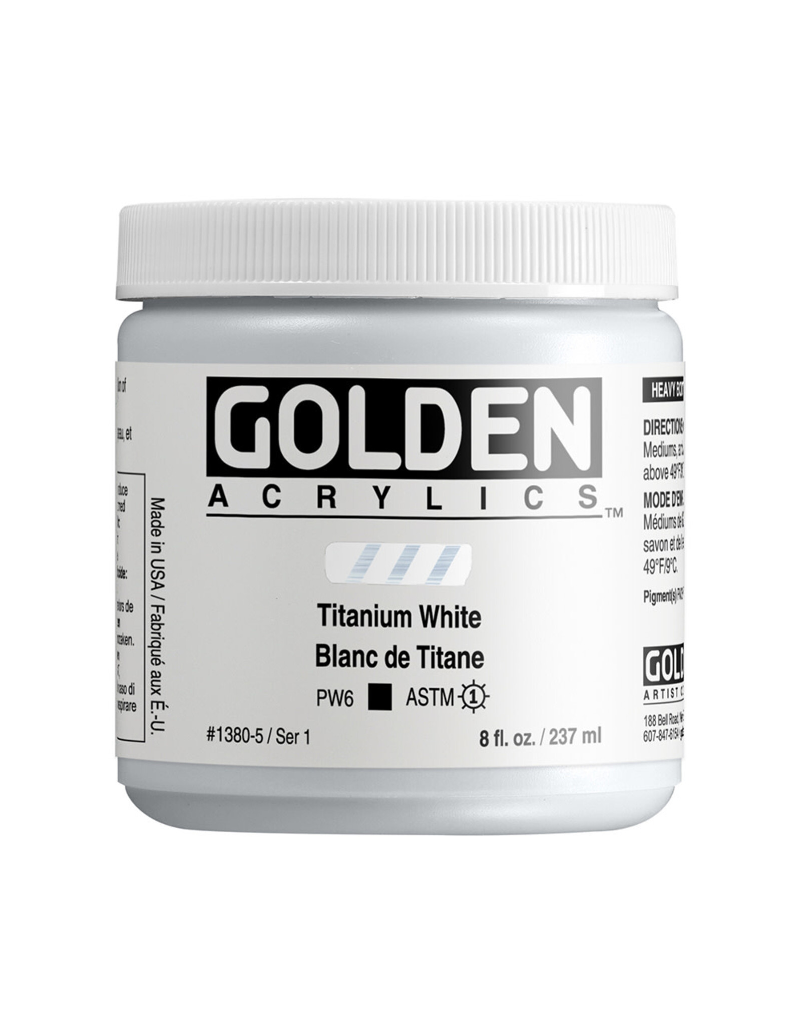 Golden Golden Heavy Body Acrylic Paint, Titanium White, 8oz
