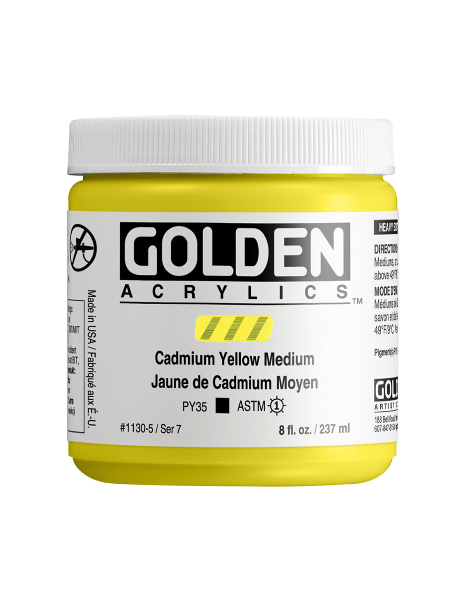 CLEARANCE Golden Heavy Body Acrylic Paint, Cadmium Yellow Medium, 8oz