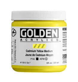 Golden Golden Heavy Body Acrylic Paint, Cadmium Yellow Medium, 8 oz