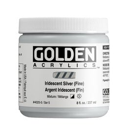 CLEARANCE Golden Heavy Body Acrylic Paint, Iridescent Silver (Fine), 8oz