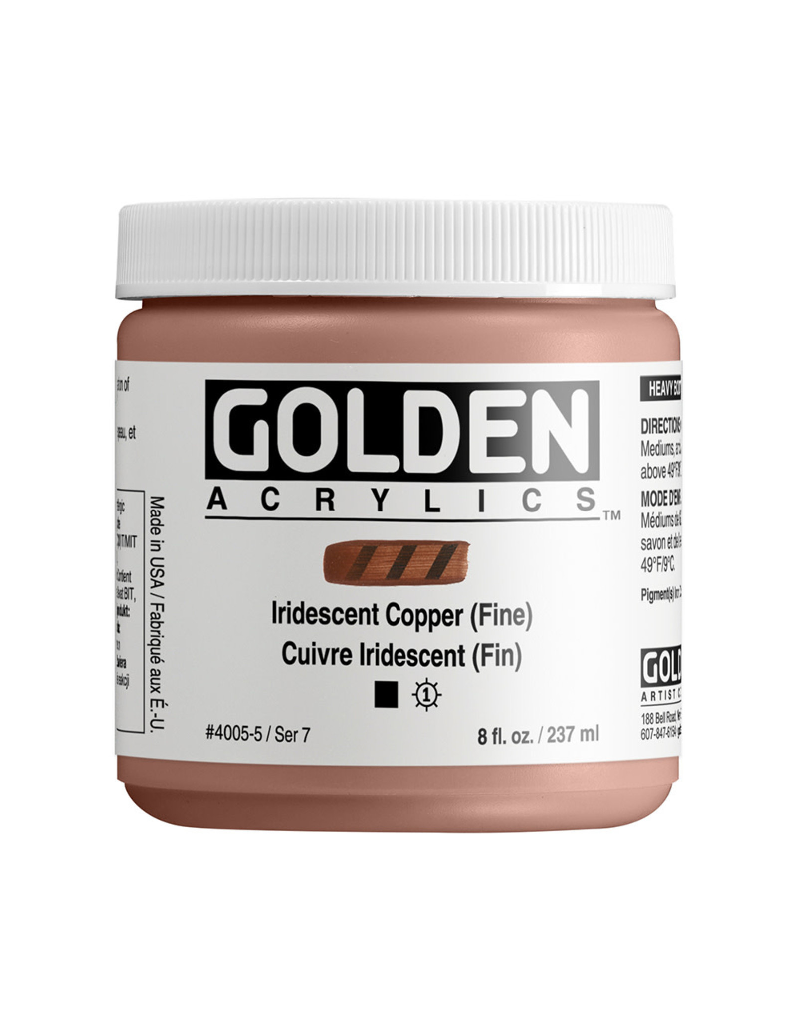 CLEARANCE Golden Heavy Body Acrylic Paint, Iridescent Copper (Fine), 8oz
