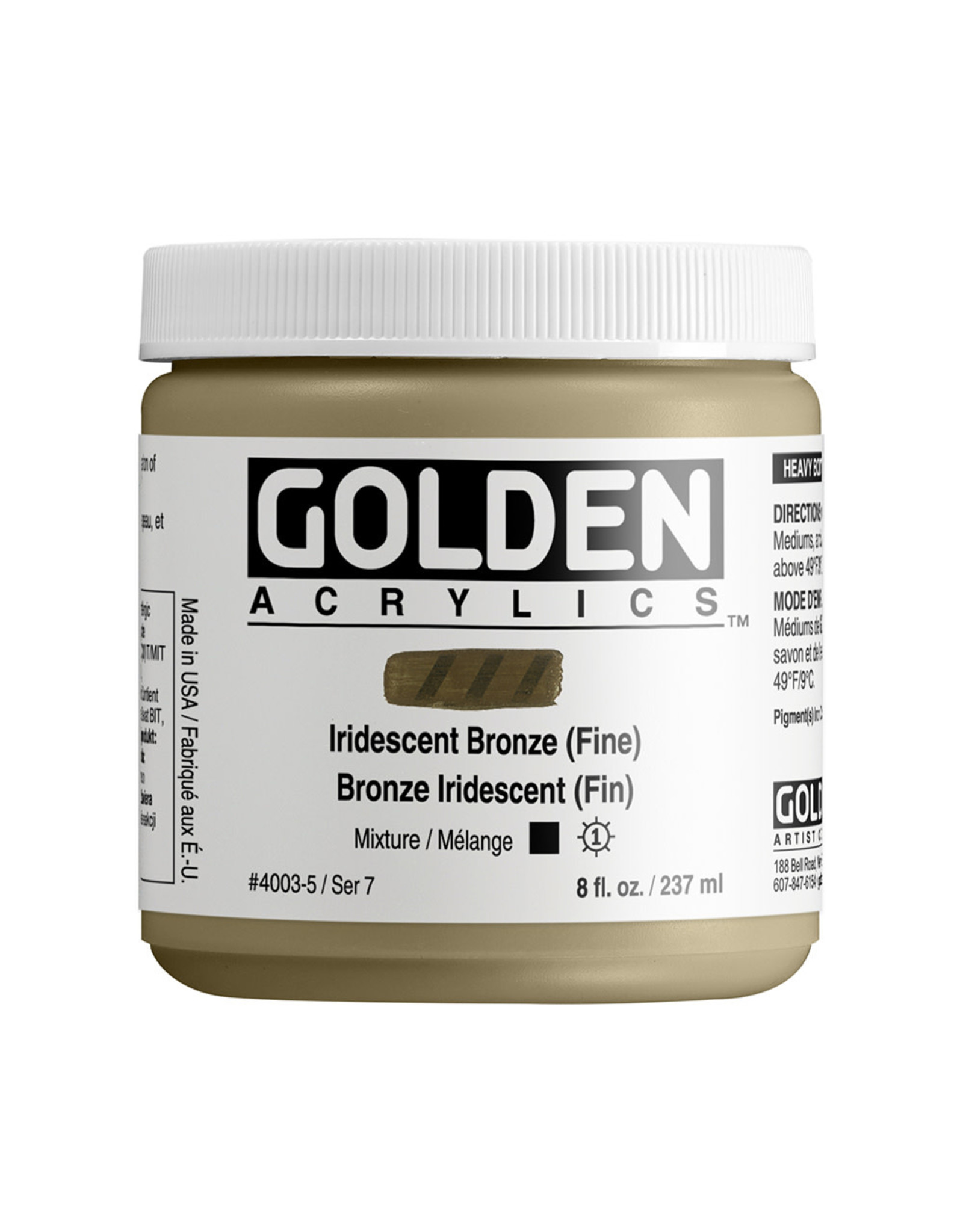 CLEARANCE Golden Heavy Body Acrylic Paint, Iridescent Bronze (Fine), 8oz