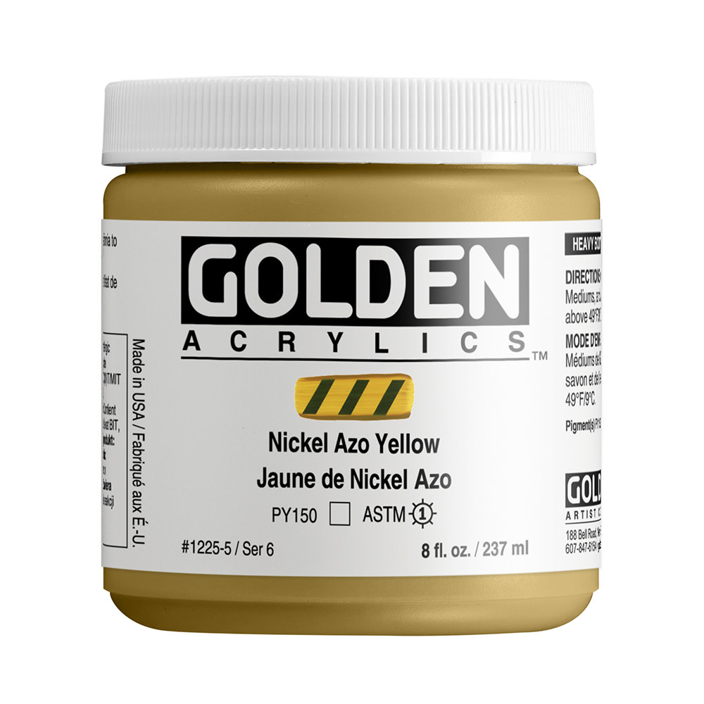 Golden Golden Heavy Body Acrylic Paint, Nickel Azo Yellow, 8oz