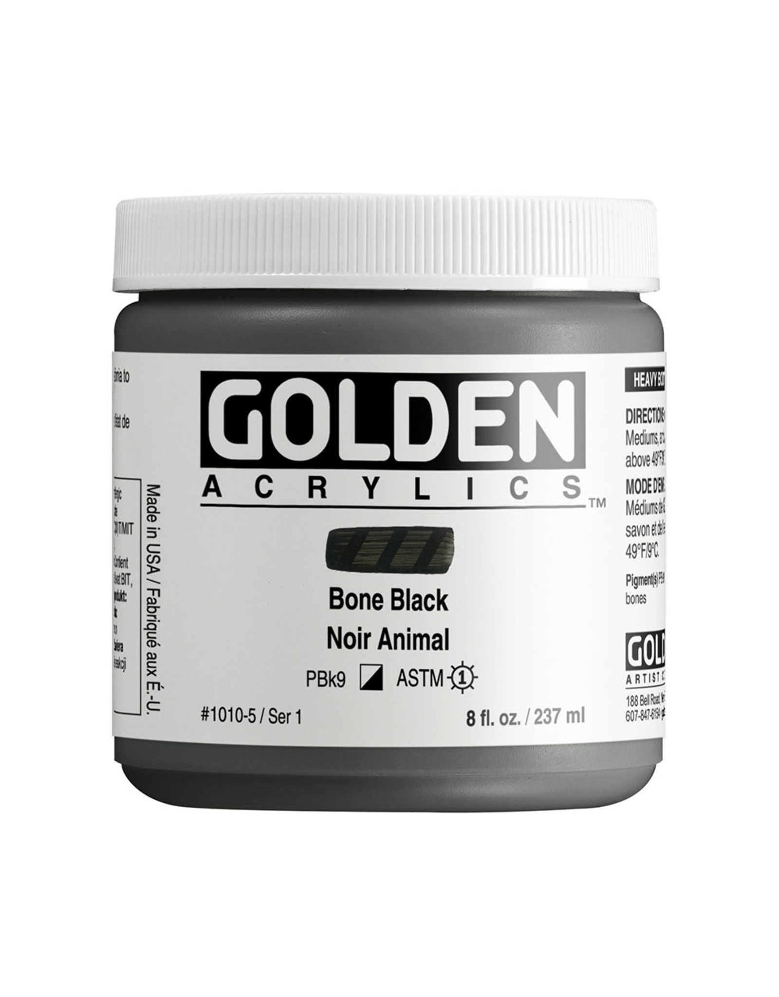 Golden Golden Heavy Body Acrylic Paint, Bone Black, 8oz