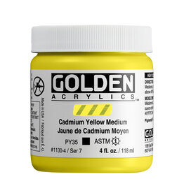 Golden Golden Heavy Body Acrylic Paint, Cadmium Yellow Medium, 4oz