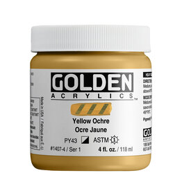 Golden Golden Heavy Body Acrylic Paint, Yellow Ochre, 4oz