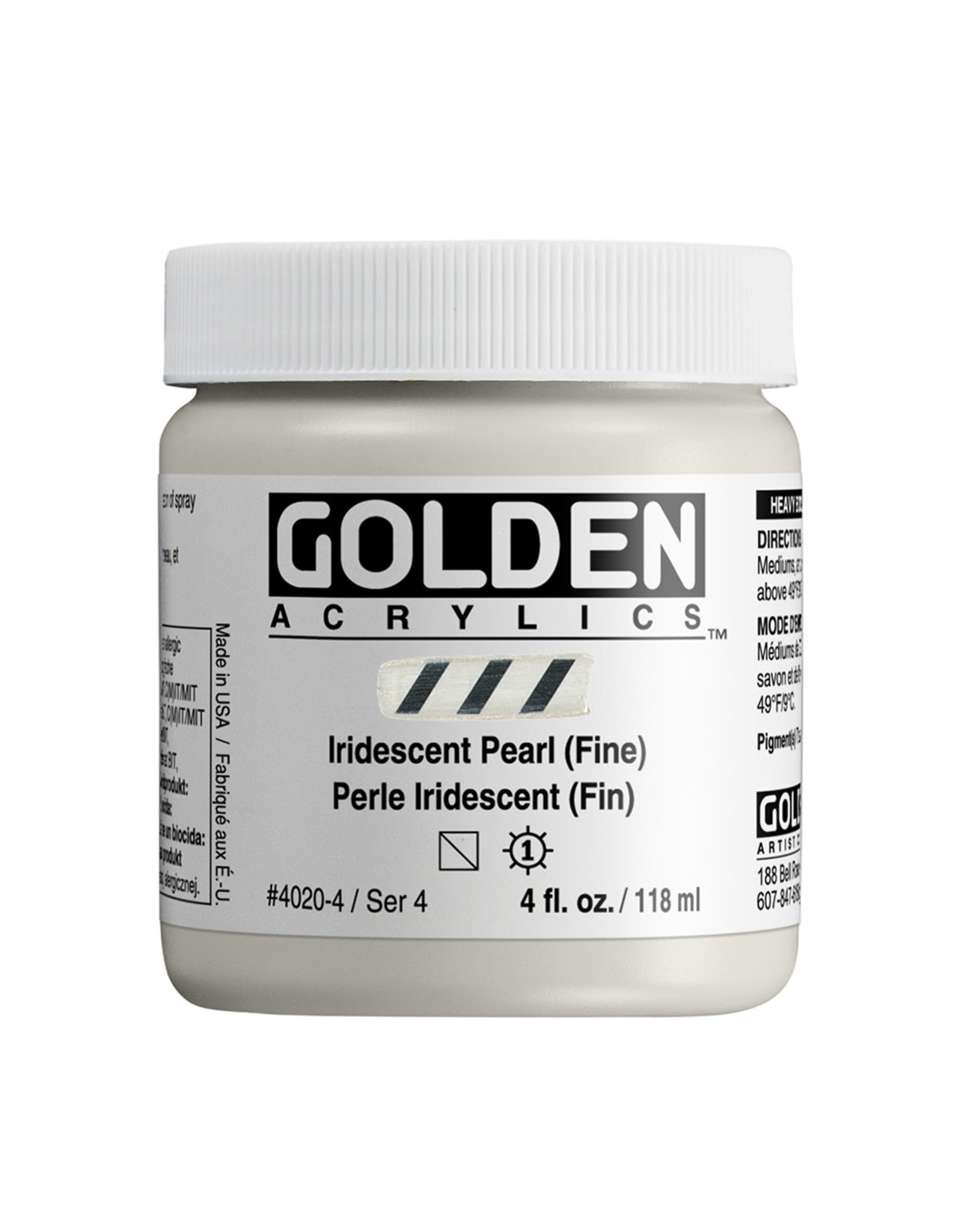 CLEARANCE Golden Heavy Body Acrylic Paint, Iridescent Pearl (Fine), 4oz