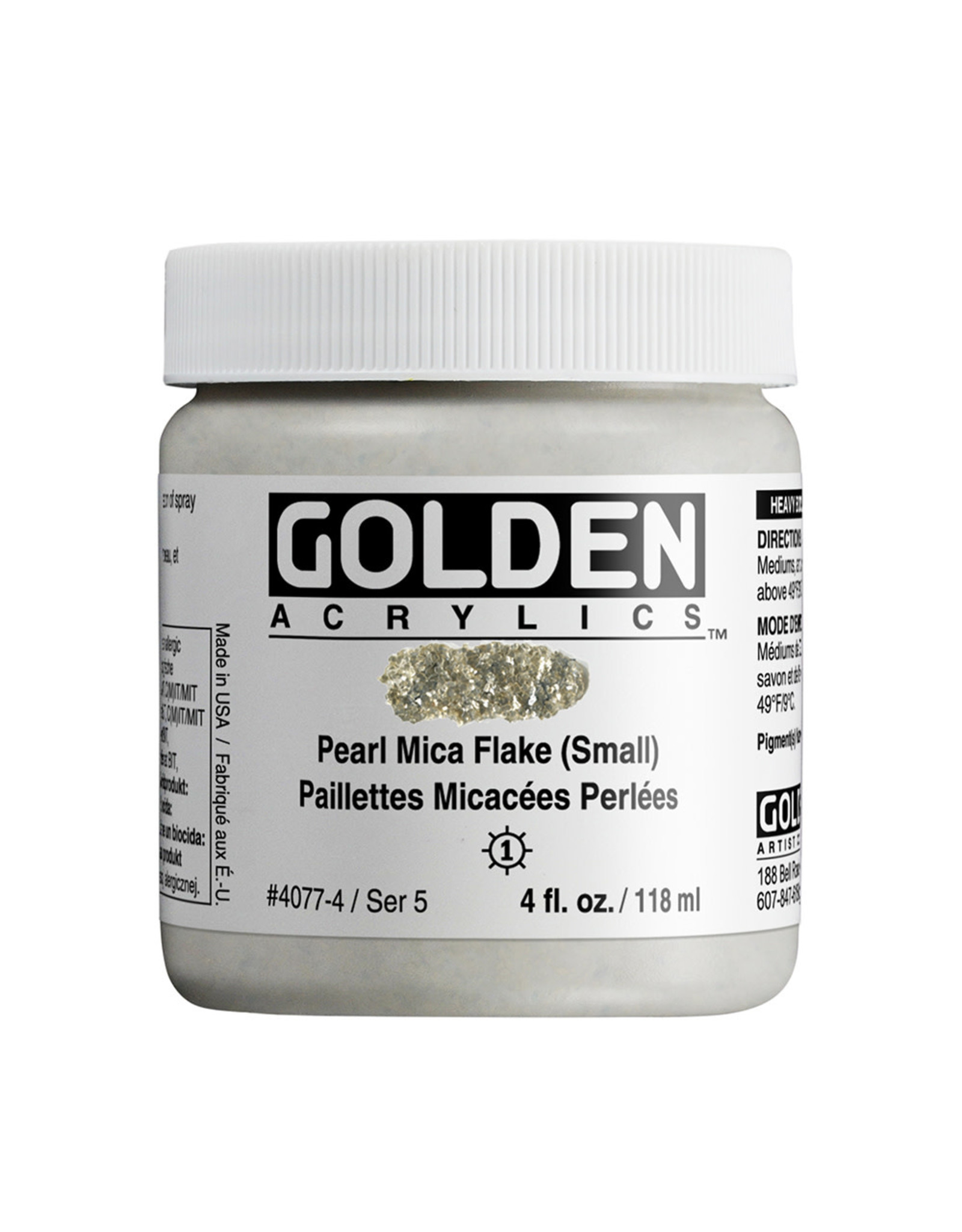 Golden Golden Heavy Body Acrylic Paint, Pearl Mica Flake Small, 4oz
