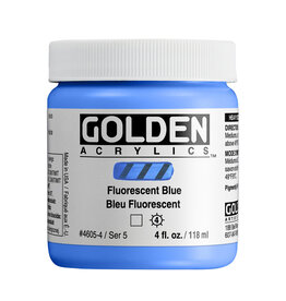 Golden Golden Heavy Body Acrylic Paint, Fluorescent Blue, 4oz