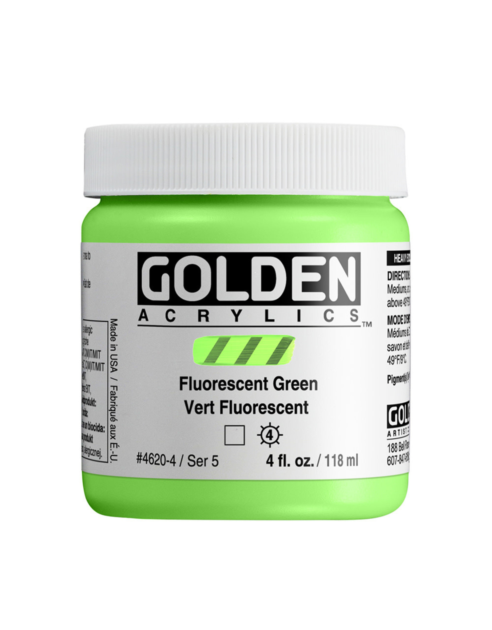 Golden Golden Heavy Body Acrylic Paint, Fluorescent Green, 4oz