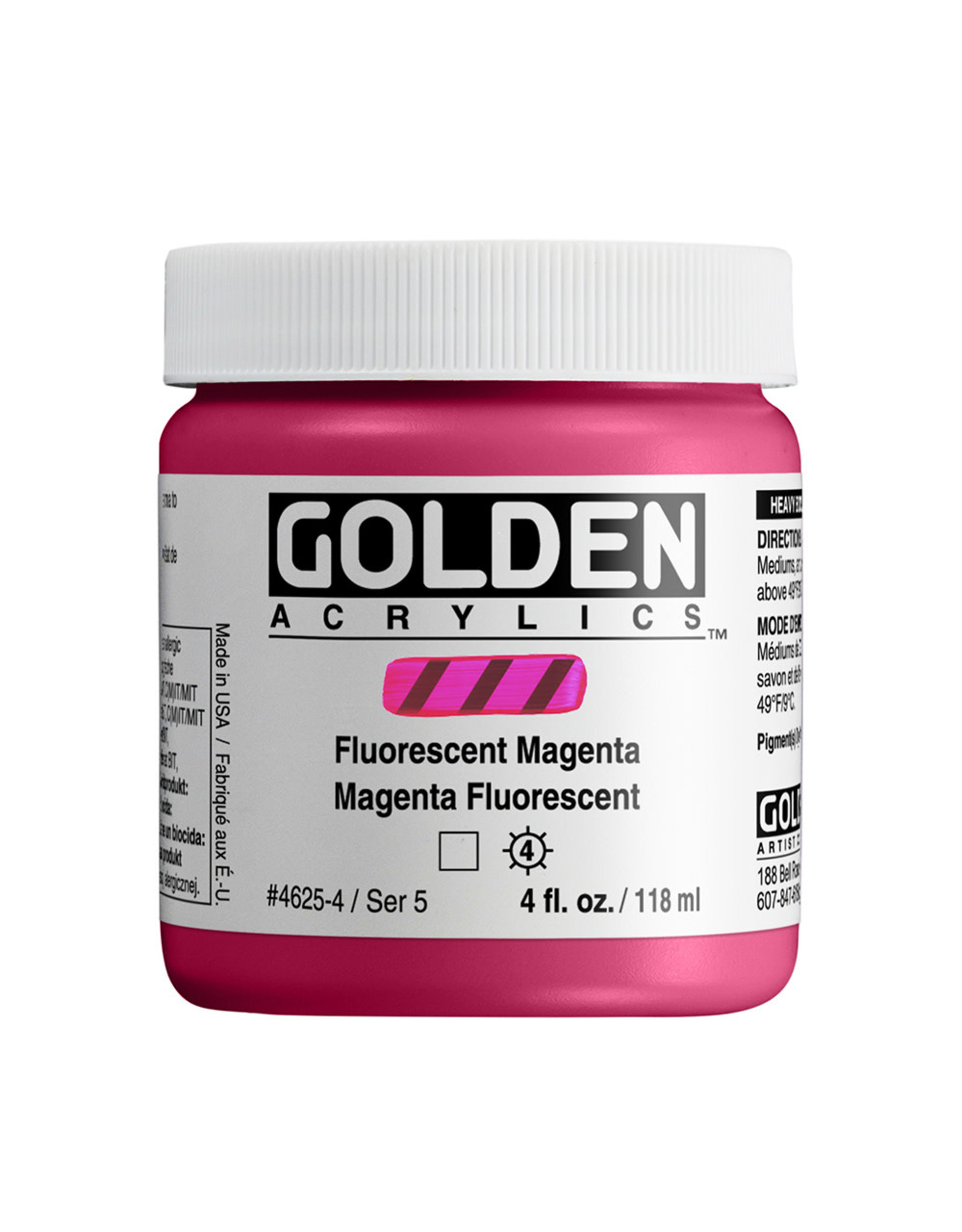 Golden Golden Heavy Body Acrylic Paint, Fluorescent Magenta, 4oz