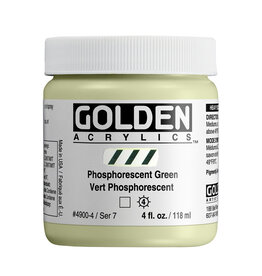 Golden Golden Heavy Body Acrylic Paint, Phosphorescent Green, 4oz