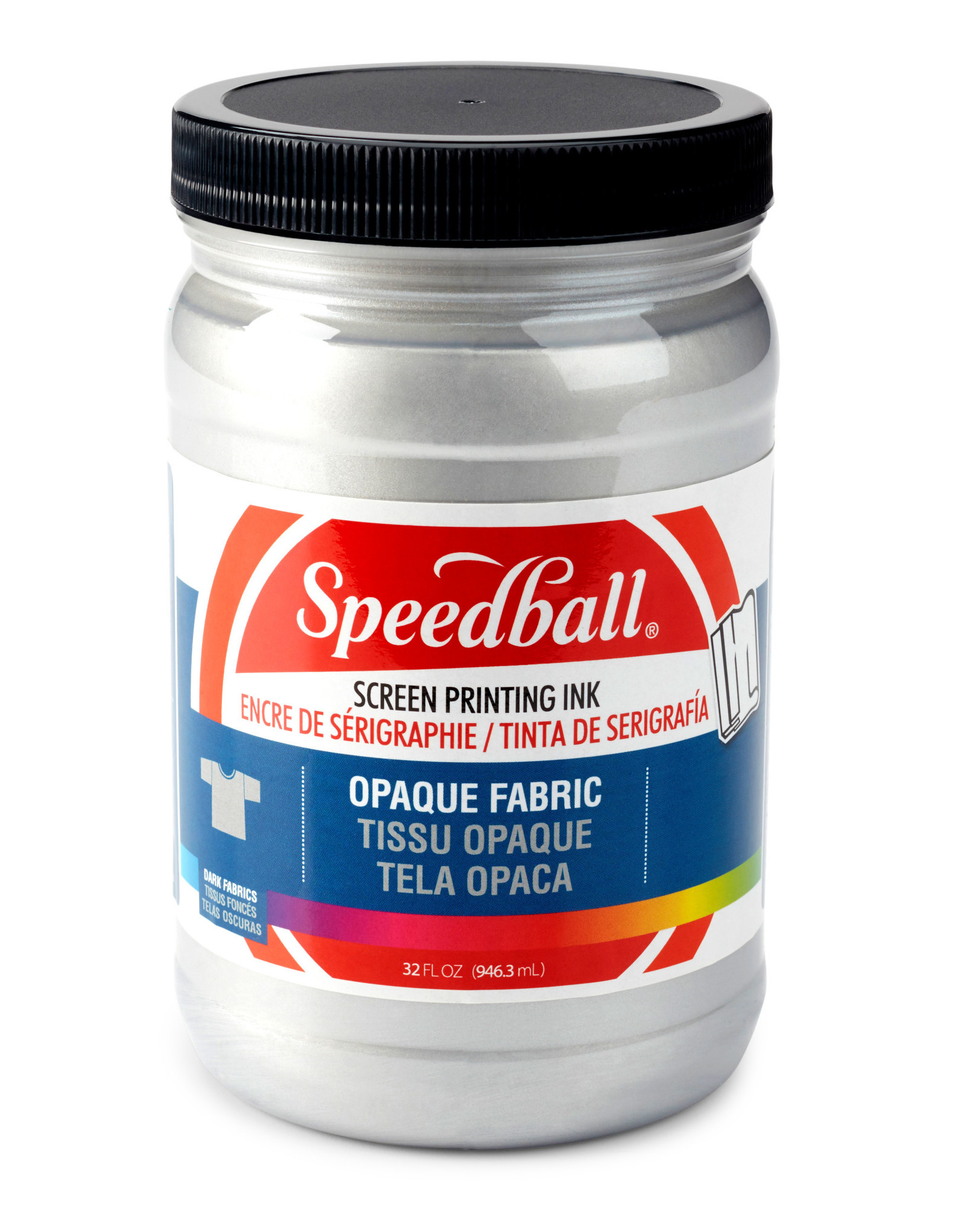 CLEARANCE Speedball Fabric Screen Printing Ink, Opaque Silver, 32oz